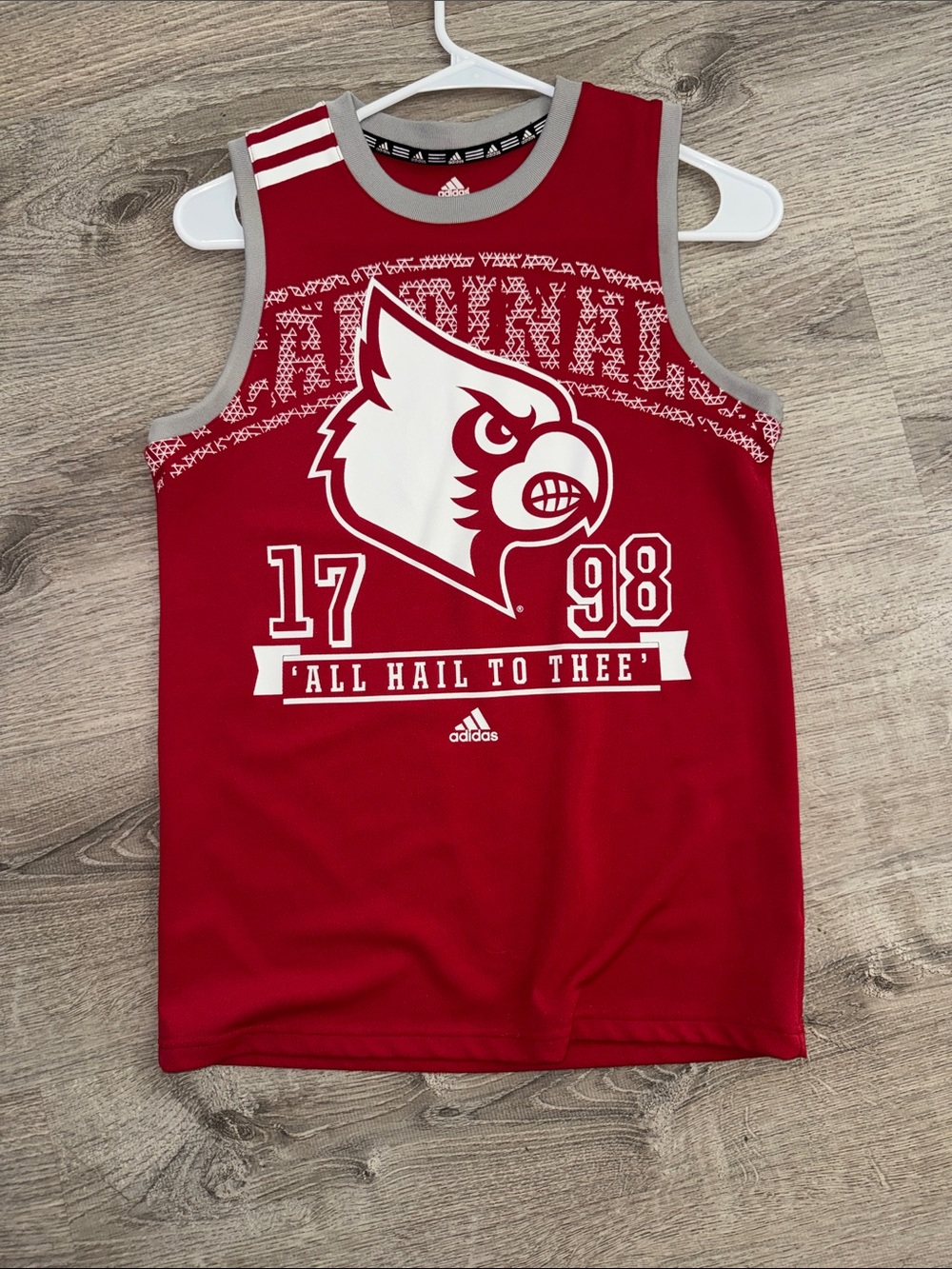 adidas Red Louisville Cardinals Sleeveless Jersey